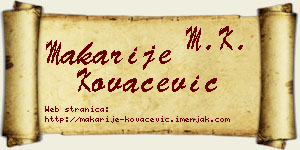 Makarije Kovačević vizit kartica